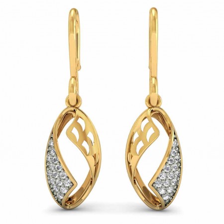 Diamond Shell Drop Earrings