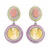  
Gemstone: Golden Rutile+Yellow Sapphire+Pink Onyx+Pink Tourmaline
Gold Color: White