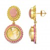  
Gemstone: Golden Rutile+Yellow Sapphire+Pink Onyx+Pink Tourmaline
Gold Color: Yellow