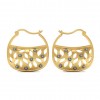 Gold basket Hoops earrings