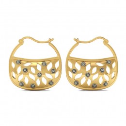Gold basket Hoops earrings