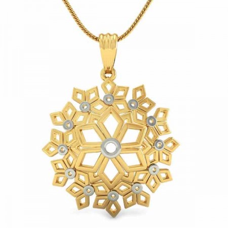 Snowflake gold pendant