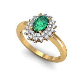 Oval Gemstone Diamond ring
