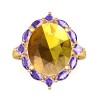  
Gemstone: Citrine+Amethyst
Gold Color: Yellow