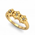 Trio Floral Gold Ring